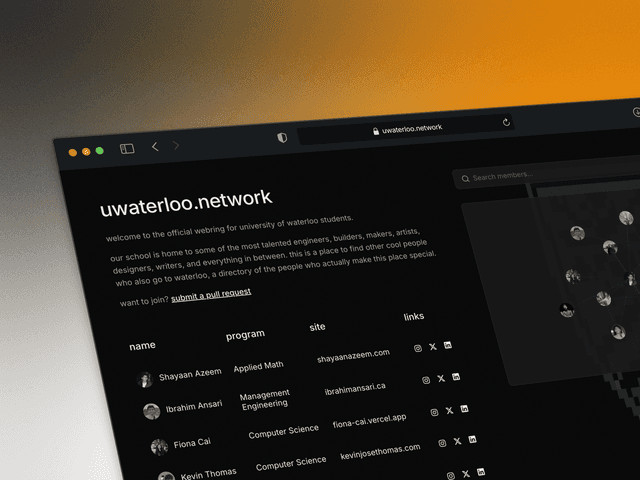 uwaterloo.network project preview